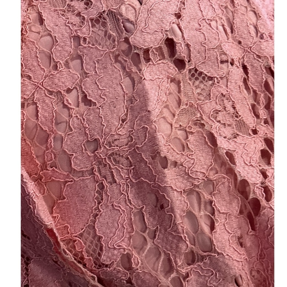 LANE BRYANT ROSE PINK LACE HIGH WAISTED WIDE LEG CULOTTE PANTS - Picture 4 of 5